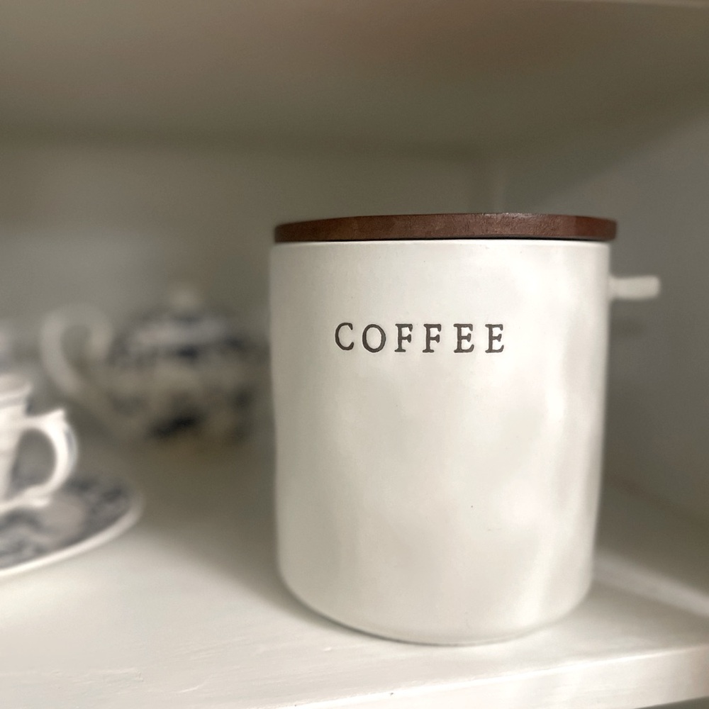 Hearth and Hand with Magnolia from Target ceramic coffee jar with wooden lid